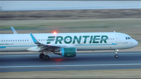 Frontier Airlines Airbus A N Fr Takeoff From Pdx Youtube