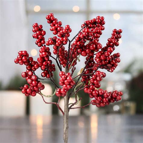 Red Artificial Berry Spray Floral Sale Sales