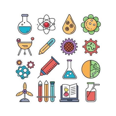 Science And Research Icon Set Vector Illustration Premium Ai