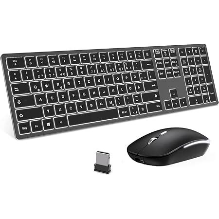 Seenda 2 4G Wireless USB Tastatur Und Maus Set Beleuchtet Fullsize