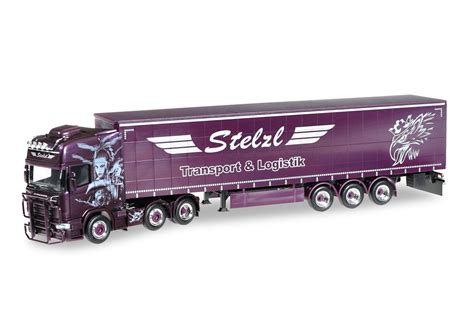 Herpa Scania R Tl Gardinenplanen Sattelzug Stelzl