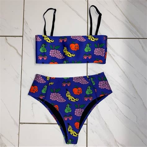 Hoaka Swimwear Swim Nwot Hoaka X Pony Smoothie Fruit Bikini Set S