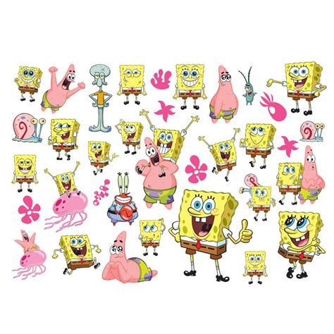 SPONGEBOB SQUAREPANTS 35 PIECE WALL STICKER SET NEW OFFICIAL | eBay