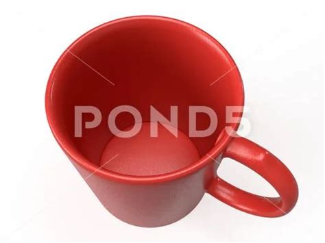 Isolated Top View Of Red Tea Cup On White Background D Clip Art