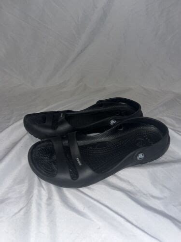 Crocs Cleo Ii 2 Double Strap Slingback Sandals Black Women Size 10 Ebay