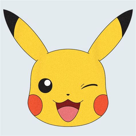 An Image Of A Pikachu Face On A Blue Background