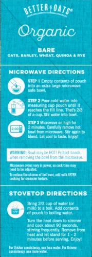 Better Oats Organic Bare Instant Multigrain Hot Cereal Ct Oz Kroger