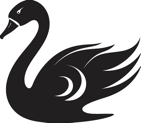 Ink Black Swan Logo Art Swan Majesty In Vector 32356319 Vector Art At