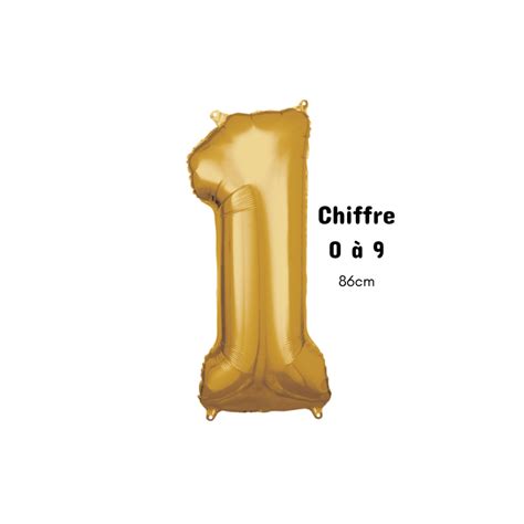 Ballon Chiffre 86cm Doré En Alu Décoration Anniversaire