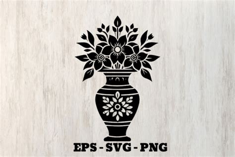 Flower Vase SVG File Flower Clipart Graphic By Craftsmaker Creative