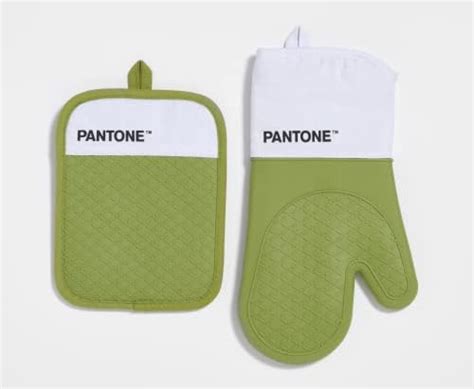 Pantone Set De Cuisine Avec Gant De Four Manique En Coton Avec