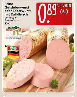 Bauern Gut Feine Gutslerberwurst Oder Leberwurst Mit Kalbsfleisch