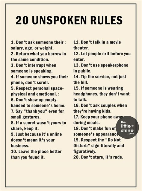Little DIY - Unspoken Rules | Facebook