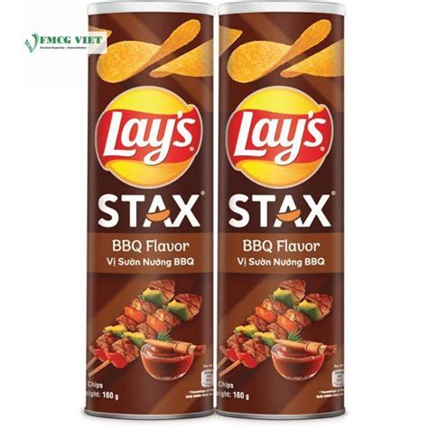 Lays Stax Bbq Potato Chips Snack 160g X 14 Jars Wholesale Exporter