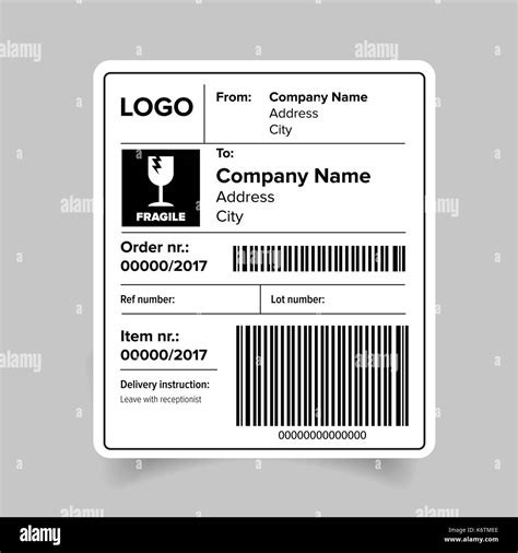 Shipping label barcode template Stock Vector Image & Art - Alamy