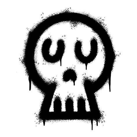 Spray Painted Graffiti skull icon Sprayed isolated with a white ...