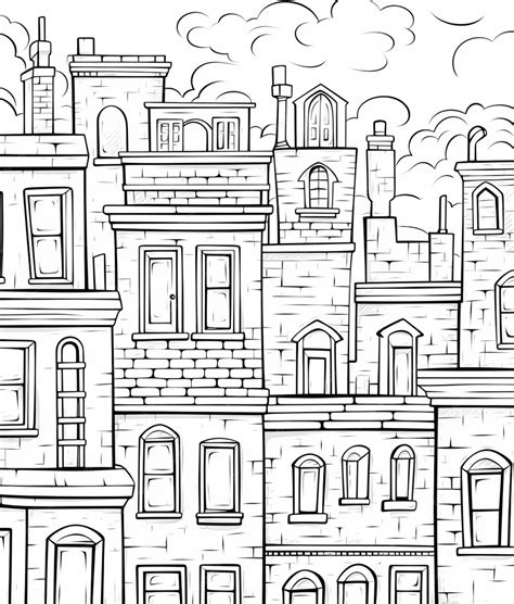 Premium Photo | A drawing of a house with a black and white drawing of