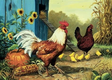 Country Chickens Jigsaw Puzzle | PuzzleWarehouse.com