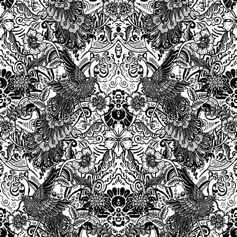 Ornate crane and floral motif | Premium Vector