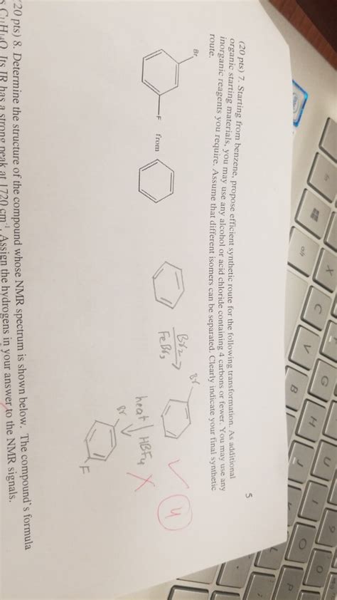 Solved Pts St Om Benzene Synthe Organic Starting Chegg