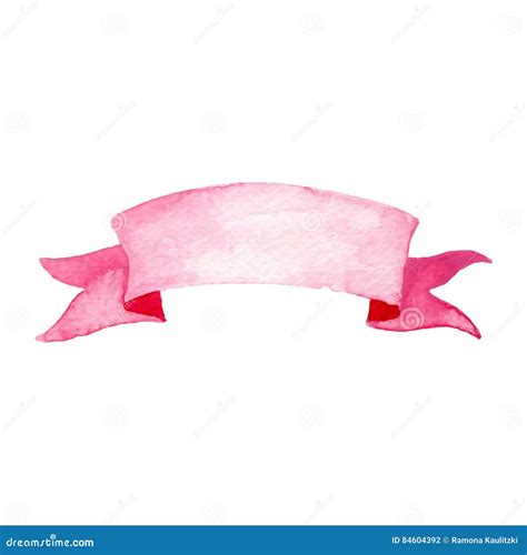 Bandeira Cor De Rosa Da Aquarela Ilustra O Stock Ilustra O De