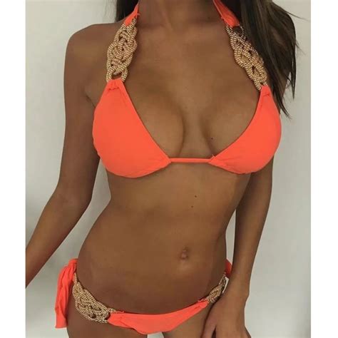 New Sexy Hand Braided Rope Bikini Solid Swimwear Women Swimsuit