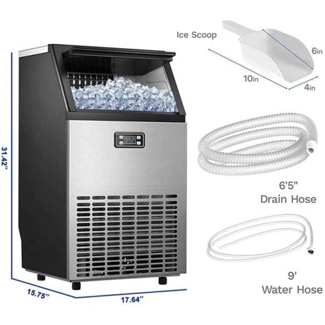 Undercounter Commercial Ice Maker Machine, 100 LBS/24H with ...