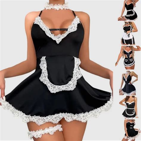 Sexy Damen Erotik Dienstmädchen Cosplay Kleider Nachtkleid Lingerie G