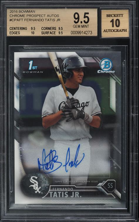 Bowman Chrome Prospect Fernando Tatis Jr Rookie Auto Cpaft Bgs