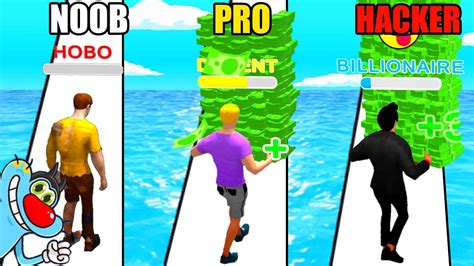 Noob Vs Pro Vs Hacker In Money Run 3d With Oggy And Jack Rock