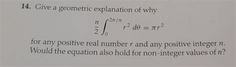 Answered 14 Give A Geometric Explanation Of Why Bartleby