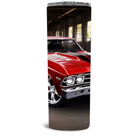 Classic Muscle Car 1969 Chevelle Ss Red With Black Stripes 3d