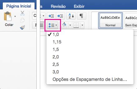 Alterar o espaçamento entre linhas no Word Suporte da Microsoft