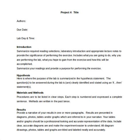 Biology Lab Report Template 6 TEMPLATES EXAMPLE TEMPLATES EXAMPLE