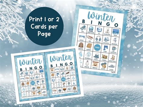 Winter Bingo, Printable Winter Bingo, Winter Bingo Printable for Kids