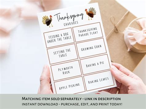 Thanksgiving Pass The Present Game Thanksgiving Right Left Etsy