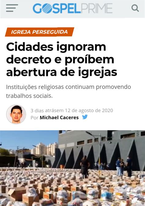 Site Gospel Desinforma Ao Noticiar Que Cidades Ignoram Decreto