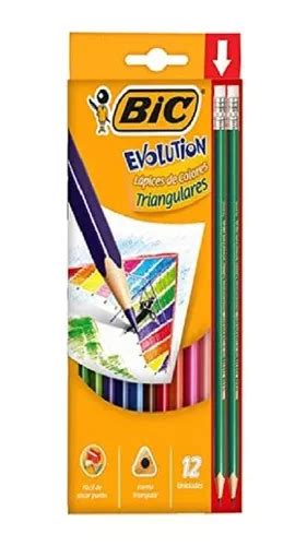 Lapices De Colores Bic Evolution Piezas Hexagonal Largos Cuotas