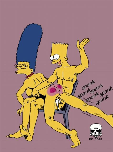 Rule Bart Simpson Female Human Male Marge Simpson Red Ass Spank