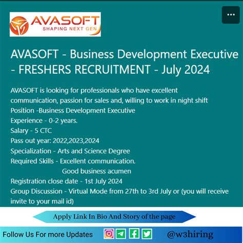 Avasoft Off Campus Drive 2024 Hiring Business Development Executive