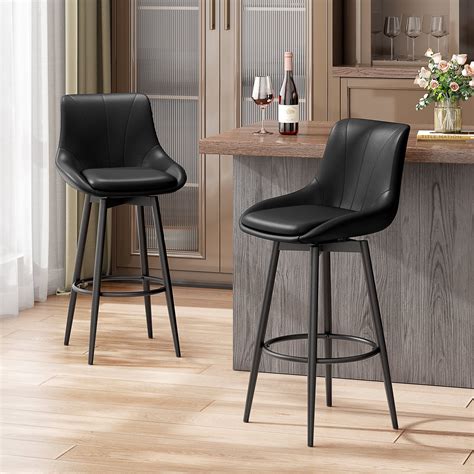 YaFiti Swivel Bar Stools with Back Sets of 4, 26 Counter Height Bar St