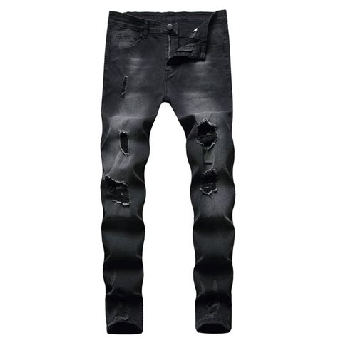 Ripped Stretch Skinny Jeans For Men Pantalones Rasgados De Hombre