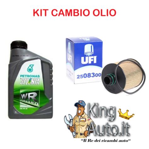 KIT TAGLIANDO OLIO SELENIA 0W20 FILTRO OLIO UFI FIAT 500X TIPO 1 6