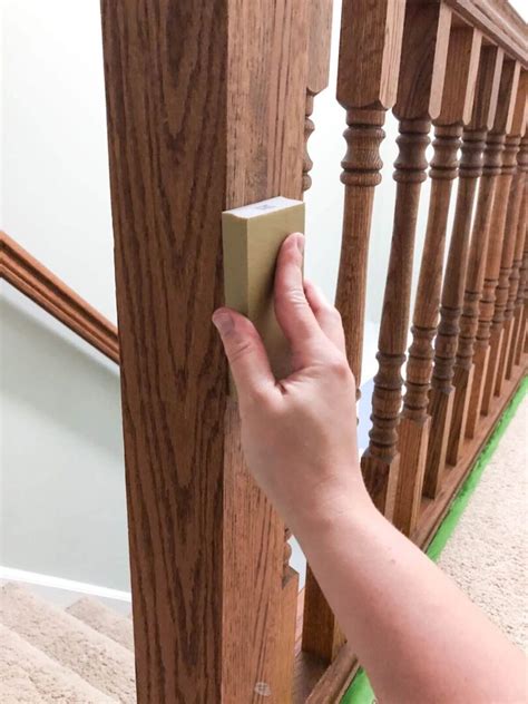 How To Paint A Stair Railing Banister To Update That Oak The Diy Nuts