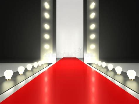 Empty red carpet, fashion runway illuminated. By glowing light , #spon ...