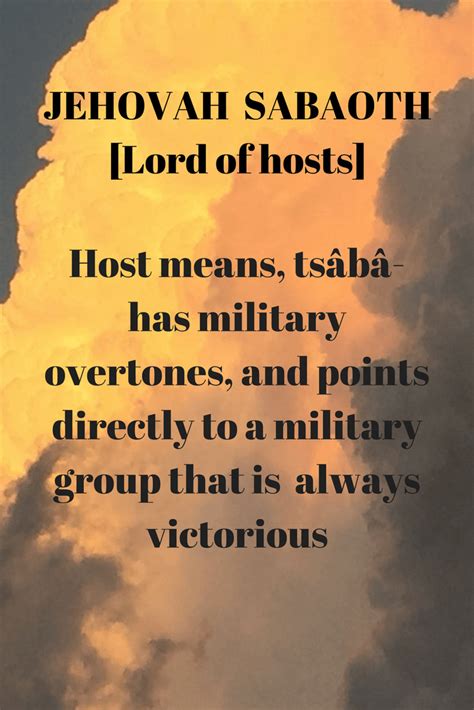 M10a Lord Of Hosts Jehovah Sabaoth