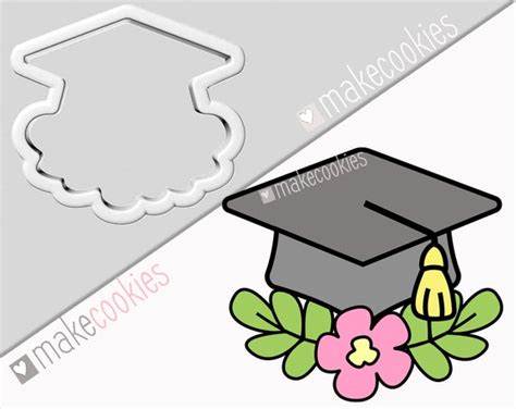 Floral Graduation Cap Cookie Cutter Graduation Cookie Etsy