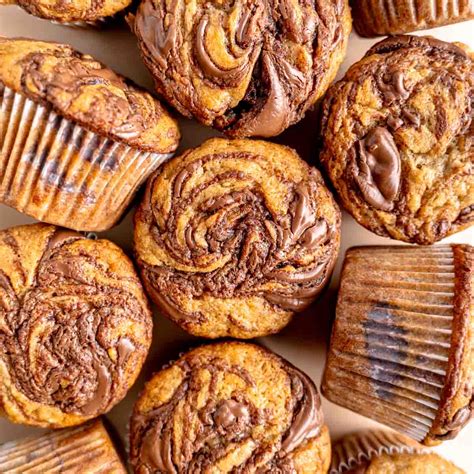 Swirled Banana Nutella Muffins Broken Oven Baking