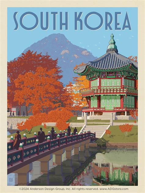 South Korea, Seoul: Gyeongbokgung Palace | Travel posters, Vintage