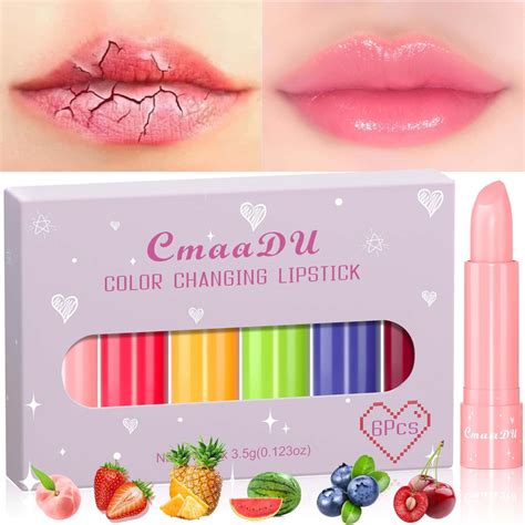 Sdjma Color Fruit Flavored Color Changing Moisturizing Lipstick Set